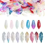 120Pcs 2 Styles Gradient Color Glass Pendants