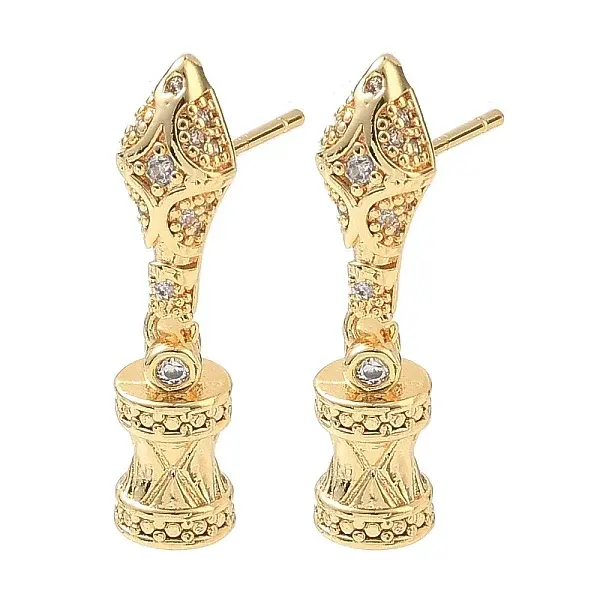 Brass Pave Cubic Zirconia Stud Earring Findings