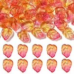 50Pcs Autumn Theme Two-Tone Transparent Glass Charms