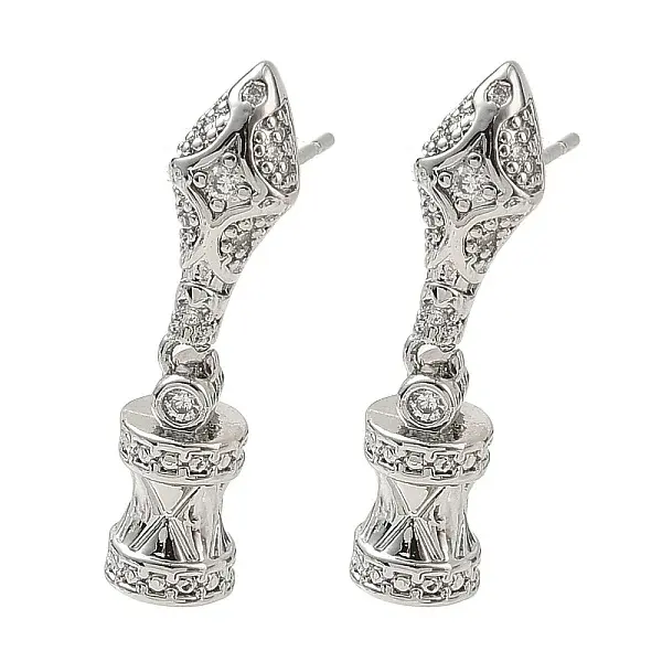 Brass Pave Cubic Zirconia Stud Earring Findings