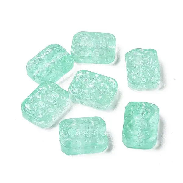 Transparent Spray Painted Glass Beads