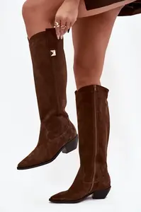 Dámské semišové kovbojské holínky Zazoo