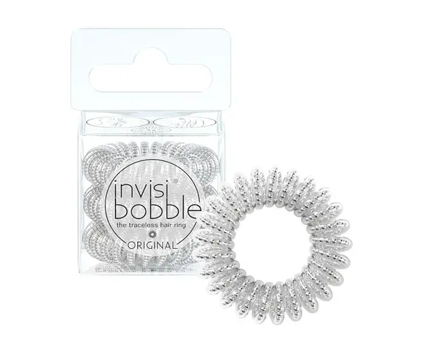 Spirálová gumička do vlasů Invisibobble Original Mother Of Chrome - stříbrná, 3 ks (IB-OR-PA-1-1001)