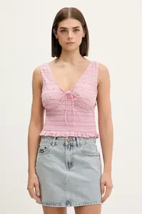 Rip Curl blúzka s ramienkami dámska bavlnená PARADISE CHECK TOP