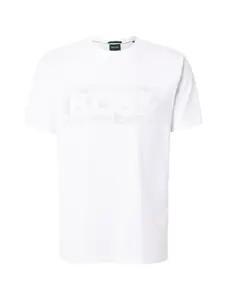 BOSS Tričko  sivobéžová / biela