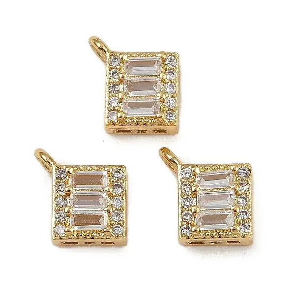 Brass Micro Pave Cubic Zirconia Pendants