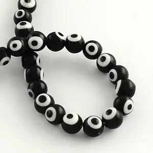 Round Handmade Evil Eye Lampwork Beads