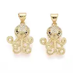 Brass Micro Pave Cubic Zirconia Pendants
