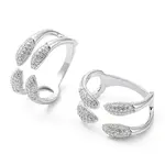 Clear Cubic Zirconia Snake Open Cuff Rings