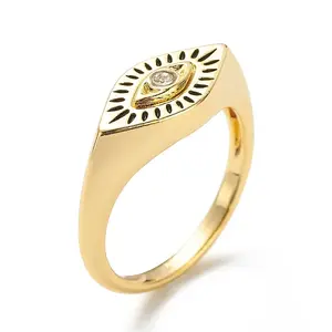 Clear Cubic Zirconia Horse Eye Finger Ring