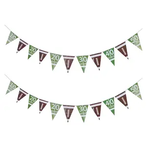 2Pcs Paper Rugby Triangle Flag Banners