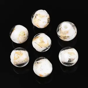 Handmade Gold & Silver Foil Glass Beads