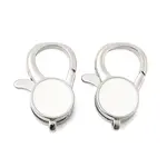 Flat Round Brass Enamel Lobster Claw Clasps