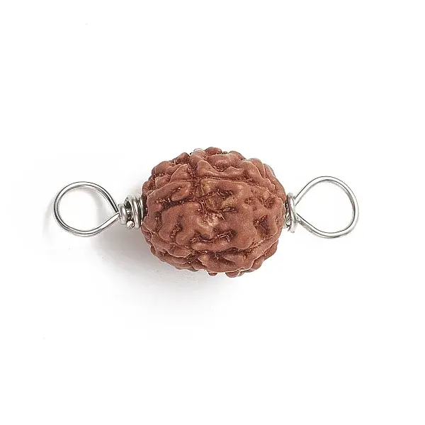 Round Natural Wood Connector Charms