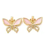 Brass Micro Pave Clear Cubic Zirconia Pendants