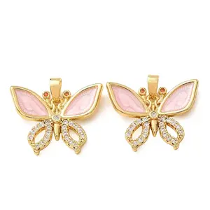 Brass Micro Pave Clear Cubic Zirconia Pendants