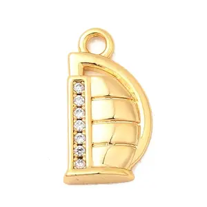 Brass Micro Pave Cubic Zirconia Charms