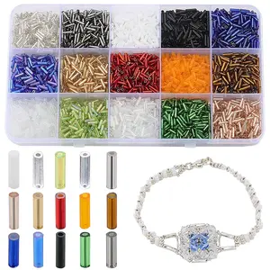 15 Style Glass Round Bugle Beads