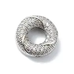 Rack Plating Brass Micro Pave Clear Cubic Zirconia Beads