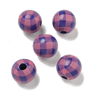 Printed Wood European Beads