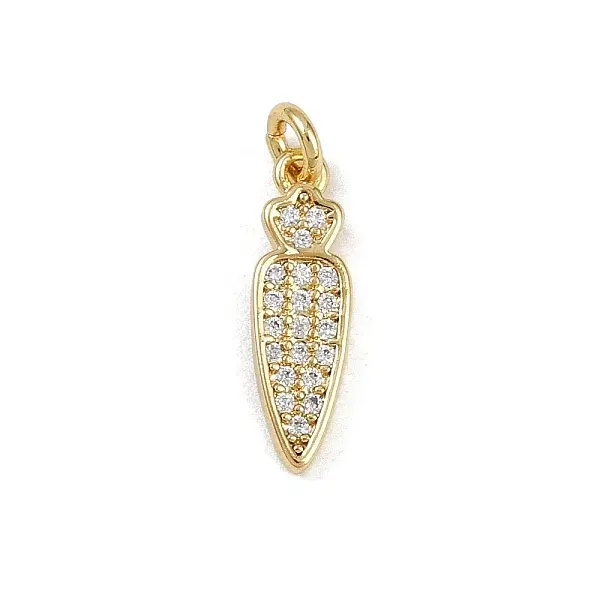 Brass Micro Pave Cubic Zirconia Charms