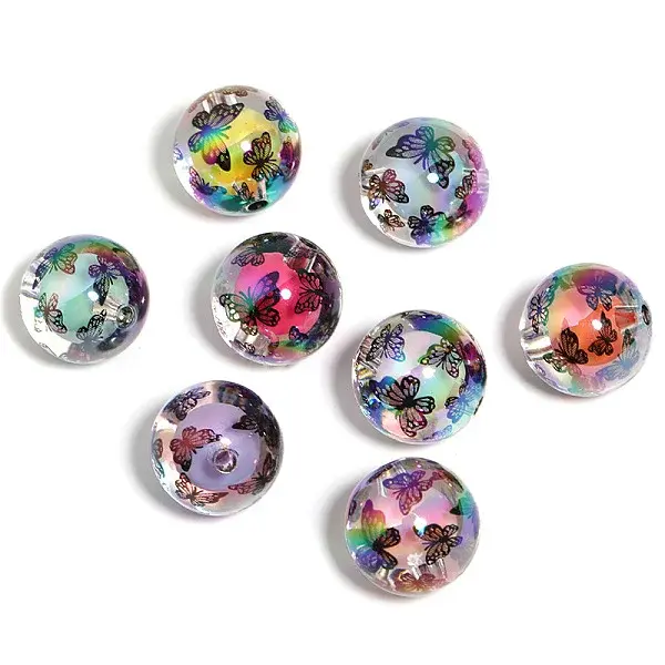 100Pcs Plating Acrylic Beads
