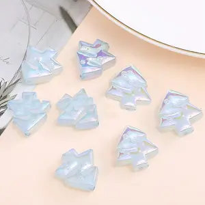 Christmas Rainbow Iridescent Plating Acrylic Beads