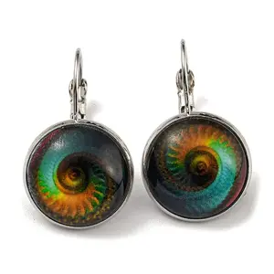 Eye Glass Leverback Earrings with Brass Earring Pins