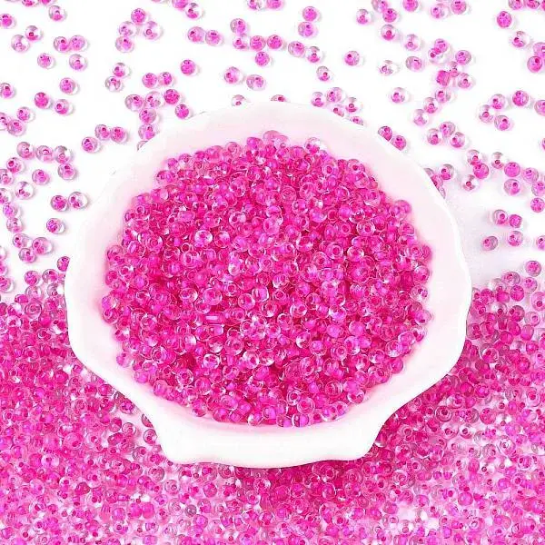 6/0 Inside Colours Transparent Glass Seed Beads