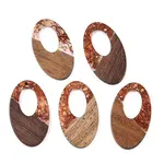 Transparent Resin and Walnut Wood Pendants