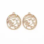 Brass Micro Pave Clear Cubic Zirconia Pendants