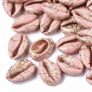 Spray Painted Natural Cowrie Shell Beads