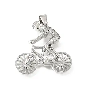 Brass Micro Pave Clear Cubic Zirconia Pendants