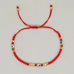 Adjustable Lampwork Evil Eye Braided Bead Bracelets