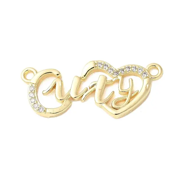 Brass Micro Pave Clear Cubic Zirconia Links