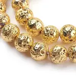Electroplated Natural Lava Rock Bead Strands