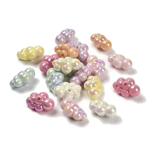 UV Plating Opaque Rainbow Iridescent Acrylic Beads