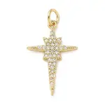 Brass Micro Pave Cubic Zirconia Pendants