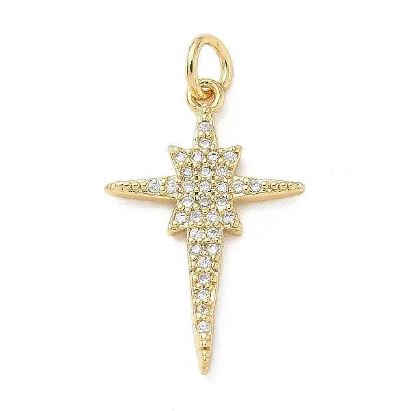 Brass Micro Pave Cubic Zirconia Pendants