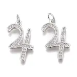 Brass Micro Pave Clear Cubic Zirconia Pendants