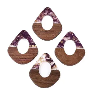 Transparent Resin and Walnut Wood Pendants