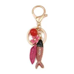 Alloy Enamel Fish Pendant Keychains