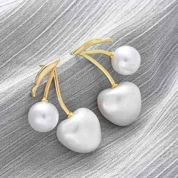 Cherry Brass Stud Earrings