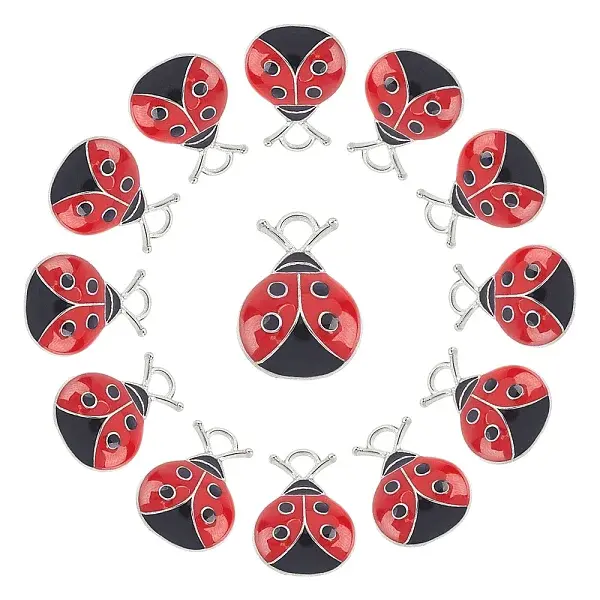 30Pcs Alloy Enamel Pendants