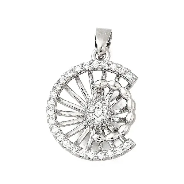 Brass Micro Pave Cubic Zirconia Pendants