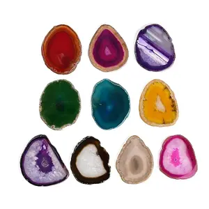 Dyed & Heated Natural Agate Slice Cabochons