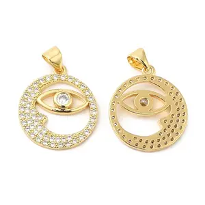 Brass Micro Pave Clear Cubic Zirconia Pendants
