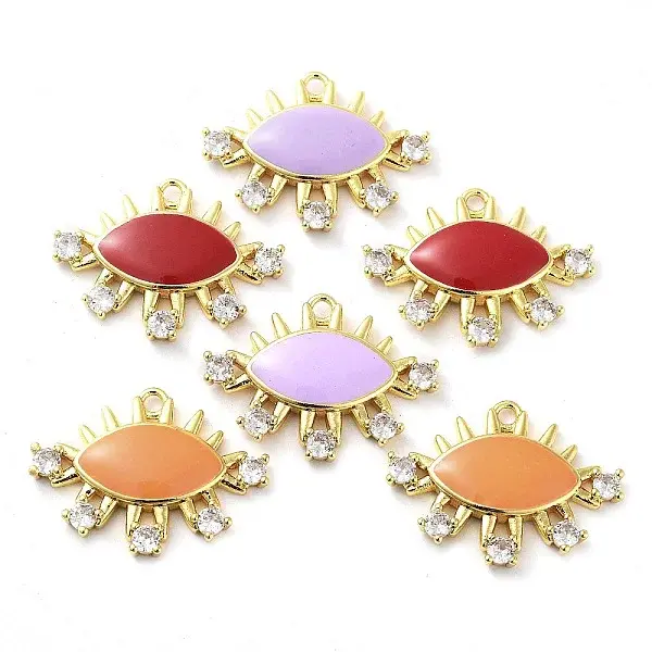 Brass Brass Micro Pave Cubic Zirconia Pendants
