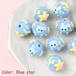 10Pcs Hand Painted Opaque Acrylic with Enamel Beads