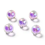 Two Tone UV Plating Rainbow Iridescent Acrylic Beads
